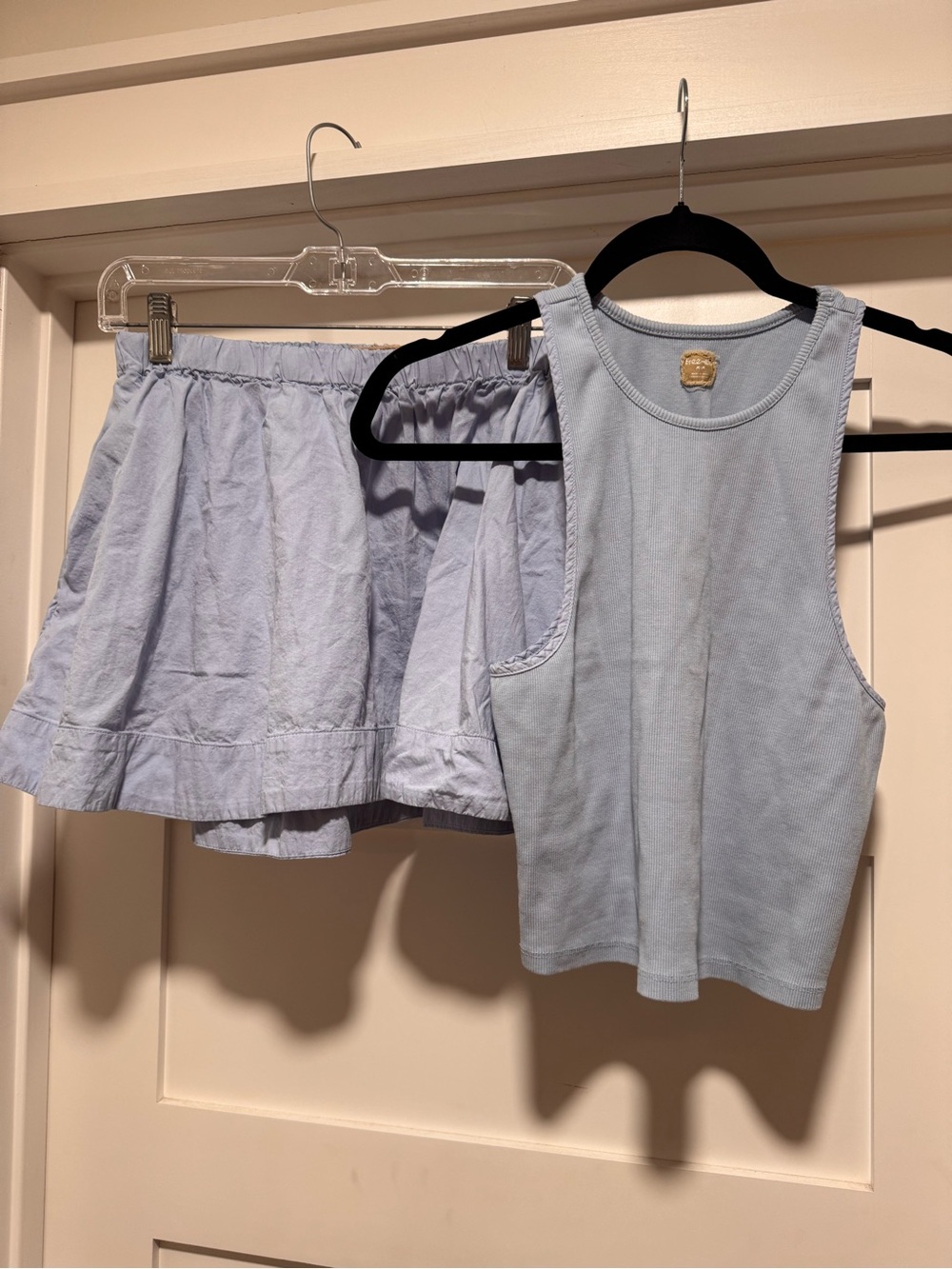Women's Light Blue Tank Top and Skirt Set